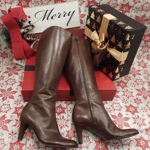 Gianni Bini brown sexy leather knee high boot